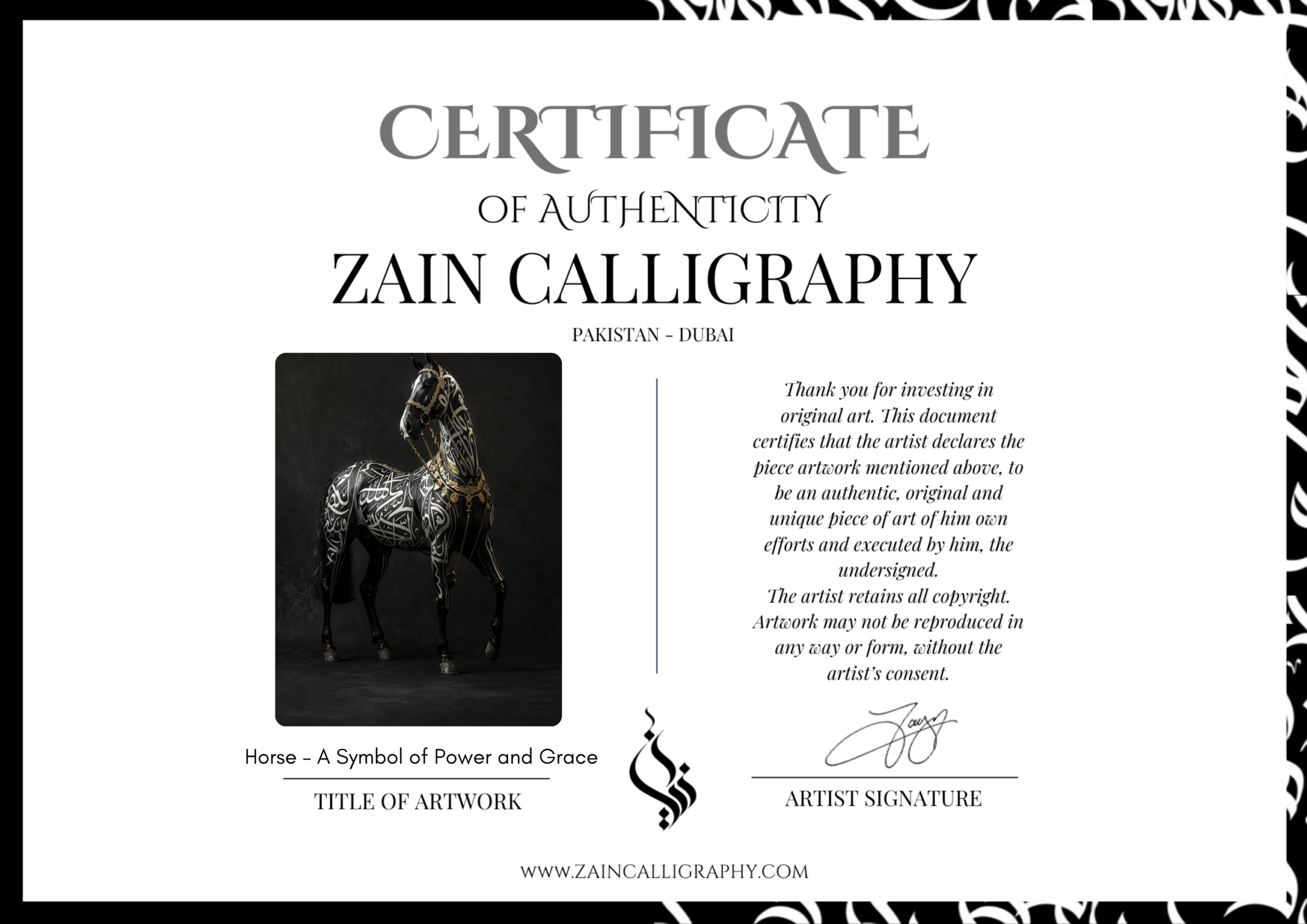 The Noble Calligraphy Horse - A Symbol of Power and Grace - Image 5
